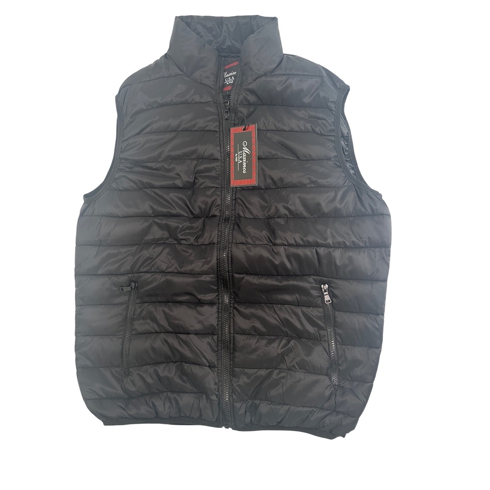 Maximos Women Puffer Vest NWT‎ Zip Sleeveless Outdoor Casual Black M Streetwear